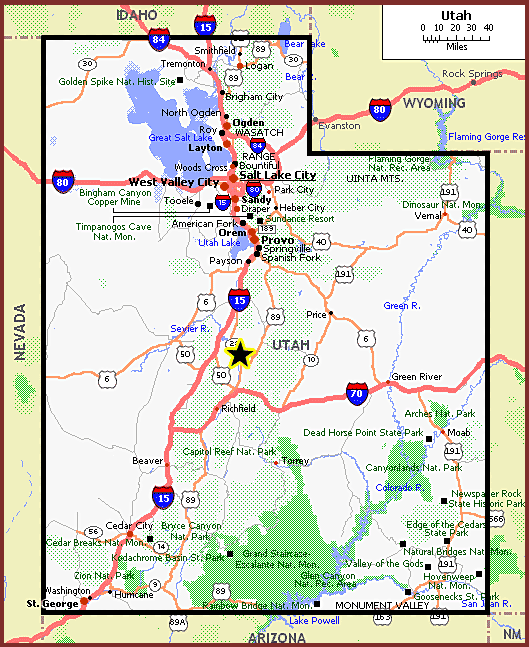 Area Map Southern Utah Fayette Ut